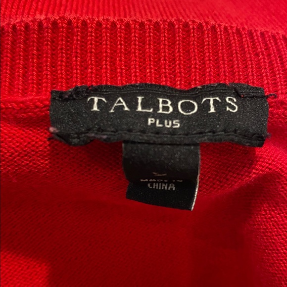 Talbots Plus Vibrant Red Knit Sweater XXL - Picture 4 of 5